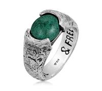 Haze & Glory Ringe - Ring Siegelring Liberty - Afrikanischer Türkis 925 - Gr. 60 MM - in Silber - für Damen