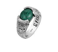 Haze & Glory Ringe - Ring Siegelring Liberty - Afrikanischer Trkis 925 - Gr. 66 MM - in Silber - für Damen