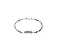Haze & Glory Tigerauge Quarz Braun Panzerkette 925 Sterling Silber 21 Herren