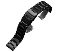 HBGRVCKS Edelstahl-Uhrenarmband 18 19 20 21 22 23 24 25 mm Metall-Uhrenarmband for traditionelle oder Smartwatch-Ersatzband Unisex-Uhrenarmband(Black,25mm)