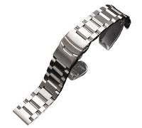 HBGRVCKS Edelstahl-Uhrenarmband 18 19 20 21 22 23 24 25 mm Metall-Uhrenarmband for traditionelle oder Smartwatch-Ersatzband Unisex-Uhrenarmband(Silver,23mm)