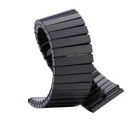 HBGRVCKS Elastisches Uhrenarmband aus Edelstahl, 14 mm, 16 mm, 18 mm, 20 mm, 22 mm, einziehbares Uhrenarmband aus Metall, Unisex-Uhrenarmband, Ersatzarmband, Uhrenzubehör(Black,22MM_L-151MM)