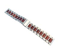 HBGRVCKS Schnellverschluss-Edelstahl-Holz-Uhrenarmband, 22 mm, Unisex-Uhrenarmband, Ersatzarmband for traditionelles oder intelligentes Uhrenarmband, Sandelholzarmband(Silver)