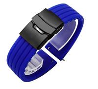 HBGRVCKS Schnellverschluss-Uhrenarmband aus Silikon, 18 20 22 24 mm, Unisex-Uhrenarmband aus Gummi, Streifenmuster, Uhrenarmband, Uhrenersatzarmband, Uhrenzubehör(Blue-black buckle,22mm)