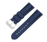 HBGRVCKS Silikonarmband Gummi Schnellverschluss Uhrenarmband Edelstahlverschluss Unisex(Dark blue,20MM)