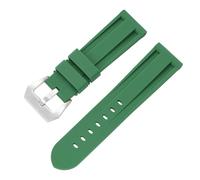 HBGRVCKS Silikonarmband Gummi Schnellverschluss Uhrenarmband Edelstahlverschluss Unisex(Green A,20MM)