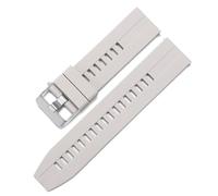 HBGRVCKS Silikonarmband Gummi Schnellverschluss Uhrenarmband Edelstahlverschluss Unisex(Light gray)