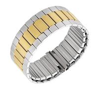 HBGRVCKS Uhrenarmband aus Edelstahl, Metallband, geeignet for Smart- oder herkömmliche Uhren, 22 mm, elastisch, einziehbar, Unisex-Uhrenarmband, Ersatzband(Silver Gold,22MM_S)