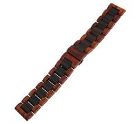 HBGRVCKS Uhrenarmband aus Holz, 20 mm, 22 mm, Sandelholz-Uhrenarmband, geeignet for traditionelle oder Smartwatch-Ersatz-Uhrenarmband, Unisex-Uhrenarmband(Red and black,22mm)