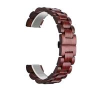 HBGRVCKS Uhrenarmband aus Holz, 20 mm, 22 mm, Sandelholzarmband, Unisex-Ersatzarmband, Uhrenzubehör, geeignet for traditionelle oder intelligente Uhrenarmbänder(Red,22mm)