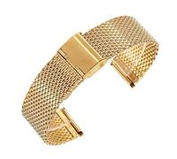 HBGRVCKS Uhrenarmband aus Metall, gewebt, 18 mm, 20 mm, 22 mm, 24 mm, komplett aus Edelstahlgewebe, Uhrenarmband for Männer und Frauen, universelle Armbanduhr(Gold,24mm)