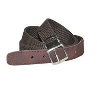 HC Elastischer Stretch-Gürtel mit Echtleder-Endstück - 30mm Breit - Stufenlos Kürzbar -Dehnbarer Stoffgürtel für Damen & Herren - Gr. 85 bis 160 cm, Bundweite:160, Farben:dunkelbraun