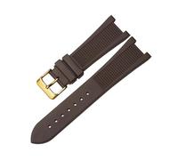 HCBBCEW Kompatibel mit PP Patek Philippe Silikon-Uhrenarmband 5711 5712g Nautilus-Armband, spezielle Schnittstelle, 25 mm, 13 Herrenarmband(Brown-gold)