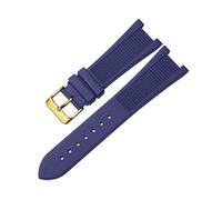 HCBBCEW Kompatibel mit PP Patek Philippe Silikon-Uhrenarmband 5711 5712g Nautilus-Armband, spezielle Schnittstelle, 25 mm, 13 Herrenarmband(Blue-gold)