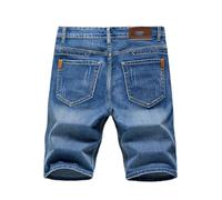 Hcclijo Männer Sommer Shorts Jeans Denim Hosen Stretch Dunkelblau Design Männer Jeans Dünne Gerade Männliche Kurze Jeans 517-blue 38