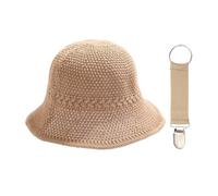 HDGSAFD 1 Stück Frauenhut Und 1 Hutclip, Strickhut, Strandhut, Einfacher Und Vielseitiger Sonnenhut.