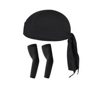 HDGSAFD 1 Stück Turban, 1 Paar Sonnenschutzärmel, Atmungsaktiver Basis-Turban, Schnell Trocknender Piratenhut, Outdoor-Rad-Turban, Weiches Haarbandana, Turban-Kappe