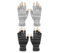 HDGSAFD 2 Paar Fingerlose Strickhandschuhe, Verdickte Warme Handschuhe, Unisex-Stretch-Handschuhe, Winterwarme Halbfingerhandschuhe