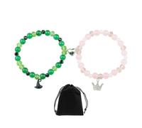 HDGSAFD 2 Perlenarmbänder, 1 Stück Schwarzer Schmucktasche, Einfaches Kristallarmband, Magnetpaar Armband, Kreativer Modeschmuck, Freundschaftsarmband.