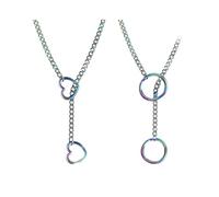 HDGSAFD 2 Stück Bunte Halsketten, Personalisierte Geometrische Halsketten, Einfache Und Vielseitige Halsketten, Halsketten Im Punk-Stil, Bekleidungsaccessoires