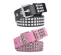 HDGSAFD 2 Stück Punkgürtel, Modegürtel, Dekorative Gürtel Für Kleidung, Pu-Ergürtel, Retro-Gürtel