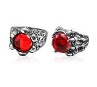 HDGSAFD 2 Stücke Edelsteinring, Schädelring, Personalisierter Schmuck, Personalisierter Ring Von Männern, Kreativer Metallring, Schmuck Für Kleidungskleid.