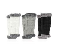 HDGSAFD 3 Paar Strickhandschuhe, Fleece-Thermohandschuhe, Winter-Thermobedarf, Fingerlose Handschuhe