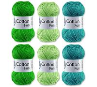 Hdk-Versand Gründl Cotton Fun Set Bunt Grün Mix 6 6x50 Gramm + 1 Mützenlabel Gratis