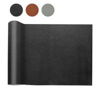 HDKAJL Kunstleder Meterware 100x140cm,Wasserdicht Leder Stoff Gekörnt Lederimitat Texturiert Lederstoff Meterware Reparieren Bezugsstoff Leder Patch für Fasching Karneval DIY Autositze Sofa, Schwarz
