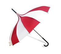 HDKEAN Regenschirm, stilvoller Pagoden-Regenschirm, Sonne, Regen, winddicht, großer Regenschirm, bunte Streifen, Regenschirme für Damen, rot / weiß, As shown in the picture