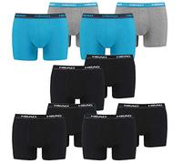 Head Herren Boxershorts Basic – 10er Pack – Weiß/Blau/Grau – Größe M