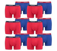 HEAD 12 er Pack Herren Boxer Boxershorts Basic Pant Unterwäsche, Farbe:White/Blue/Red, Bekleidungsgröße:L