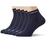 HEAD 5 Pairs Unisex Quarter Sport Socks Navy 2.5-5 (35-38)