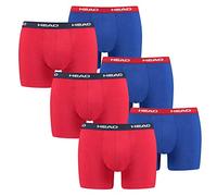HEAD Herren Boxershorts Basic 10er Pack Weiß/Blau/Rot Größe M