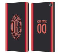 Head Case Designs Offizielle Personalisierte Individuelle AC Milan Third 2026/27 Wappen-Set Leder-Wallet-Hülle Kompatibel mit Amazon Fire Max 11 2023