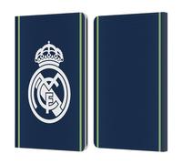 Head Case Designs Offizielle Real Madrid CF Dunkelblau Abzeichen Leder-Wallet-Hülle Kompatibel mit Kindle Paperwhite 1/2 / 3