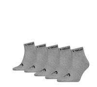 HEAD Unisex Quarter Socken, 5er Pack - ELEMENTS ALL SPORTS QUARTER ECOM, Kurzsocken, einfarbig Grau 43-46