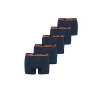 HEAD Herren Boxershorts HHB5 003 – 5er Pack, Größe L, Blau/Orange