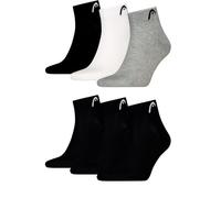 HEAD Herren All Sport Quarter Sportsocken 6erPack (43-46, Black/Grey/White/Black)