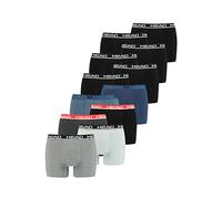 HEAD Basic Boxer Shorts Herren Unterwäsche Unterhose 10 er Pack, Farbe:Black/Blue Heaven/Grey Red/Grey Combo, Bekleidungsgröße:M