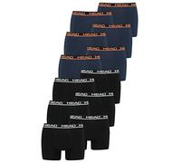 HEAD Herren Boxershorts 841001001 4er Pack, Farbe:Black/Blue Orange, Bekleidungsgröße:XL