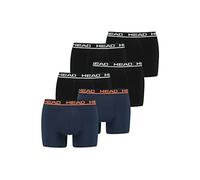 HEAD Herren Boxershorts 841001001 – 4er Pack Schwarz/Blau/Orange Größe XXL
