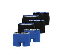 HEAD Herren Boxershorts Unterhosen 4P (Blue Black/Black Blue, M)