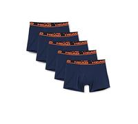 Boxershorts HEAD "HEAD BASIC BOXER 5P ECOM", Herren, Gr. S, orange (peacoat, orange), Obermaterial: 95% Baumwolle, 5% Elasthan, körpernah, Unterhosen, mit elastischem Logobund (21034146-S) peacoat, or