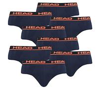HEAD Herren Slip Basic – 2er-Pack Cotton Stretch, Logobund Blau/Orange Größe M