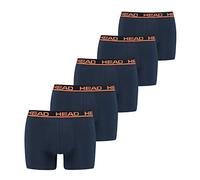 Head Boxershorts Basic 5P – Herren, 95% Baumwolle/5% Elasthan, Gr. S, Peacoat/Orange