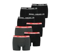HEAD Herren Boxershorts 841001001 4er Pack, Farbe:Black/Grey Red, Bekleidungsgröße:M