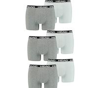 Boxershorts HEAD "HEAD BASIC BOXER 2P", Herren, Gr. M, grau (grau combo), Obermaterial: 95% Baumwolle, 5% Elasthan, unifarben, körpernah, Unterhosen, mit elastischem Logobund (79615962-M) grau combo