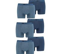 Boxer HEAD "HEAD BASIC BOXER 2P", Herren, Gr. S, blau (blau, heaven), Obermaterial: 95% Baumwolle, 5% Elasthan, unifarben mit Farbeinsatz, körpernah, Unterhosen, mit elastischem Logobund (63687665-S)