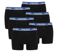 HEAD Herren Boxershort, 6er Pack - Basic, Baumwoll Stretch, einfarbig Schwarz/Blau L